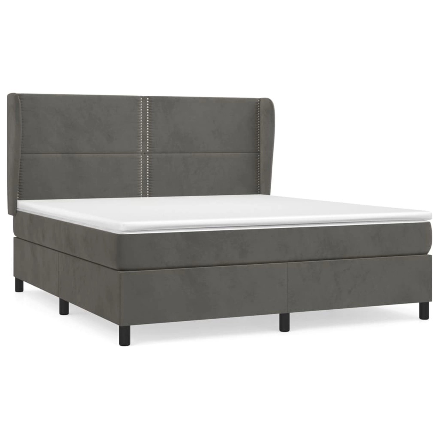 vidaXL Boxspringbett mit Matratze Dunkelgrau 180x200 cm Samt1372820 günstig online kaufen