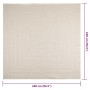 Cremefarbener vidaXL Outdoor-Teppich ZIZUR 240x240 cm in Jute-Optik mit quadratischem Muster.