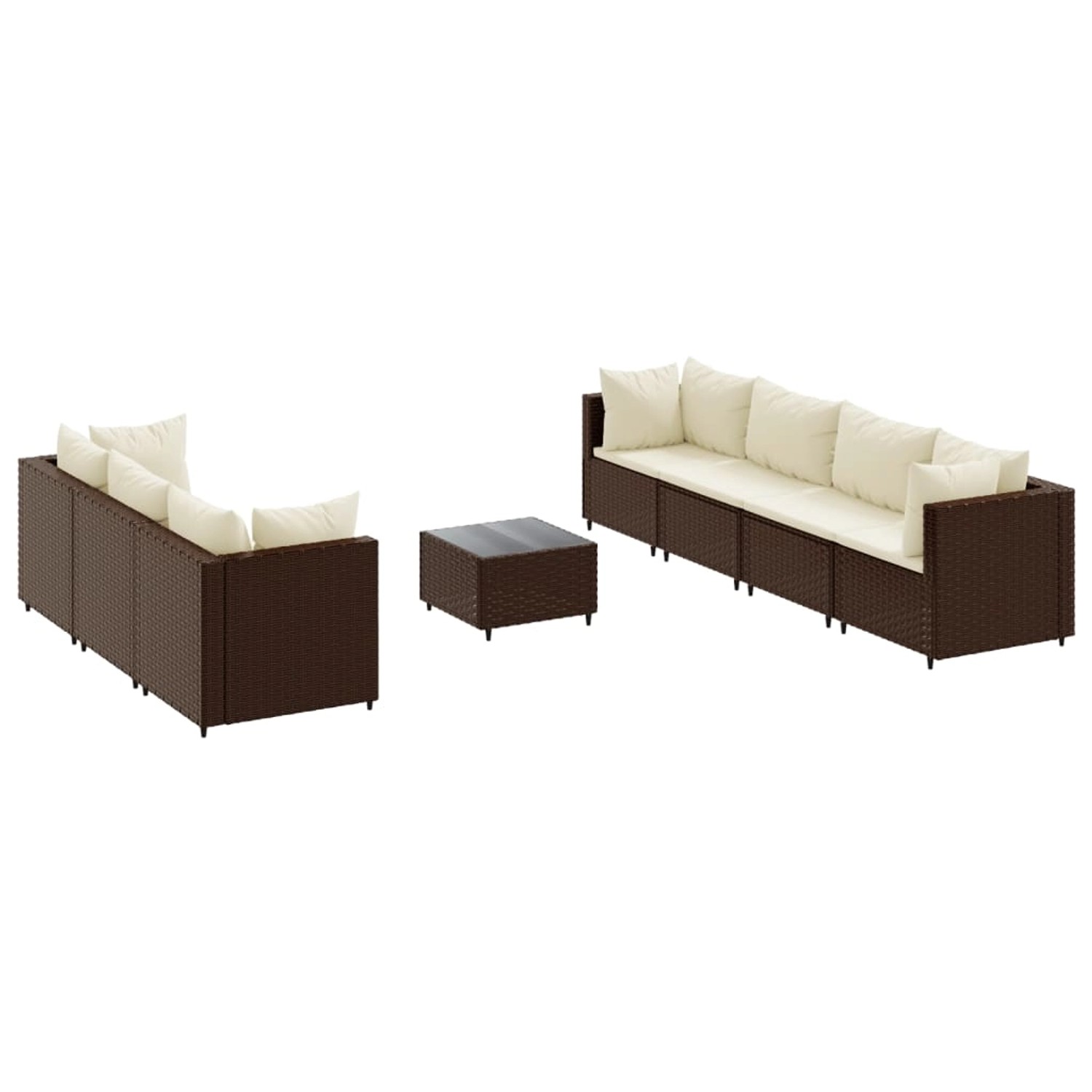 vidaXL 8-tlg Garten-Lounge-Set mit Kissen Braun Poly Rattan Modell 17 günstig online kaufen