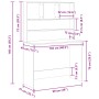 Schreibtisch mit Regalen, schwarz, Eichen-Optik, 102x45x148 cm. Büromöbel für Arbeitszimmer.