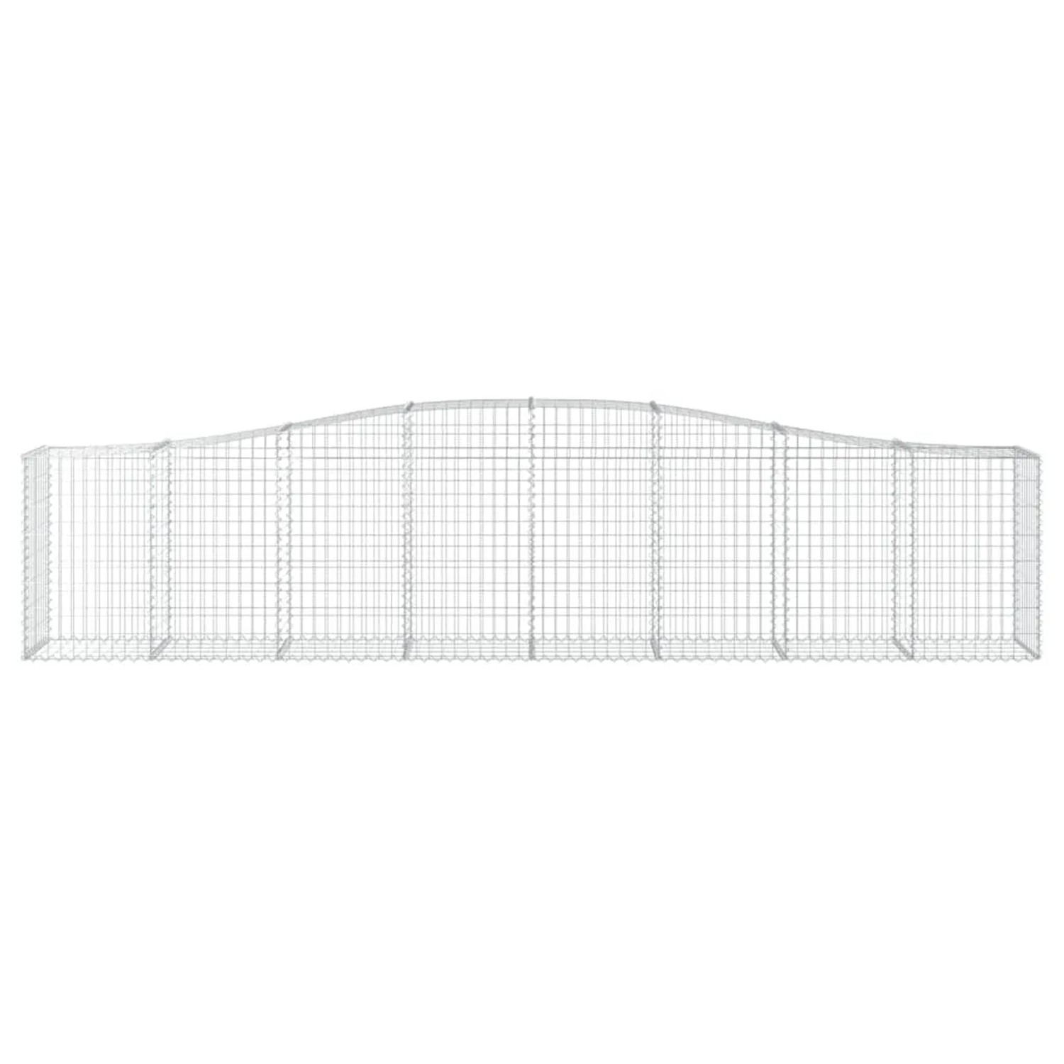 vidaXL Gabionen mit Hochbogen, 7 Stück, 400x50x80/100cm, aus verzinktem Eisen. Ideal als Hochbeet-Umrandung.