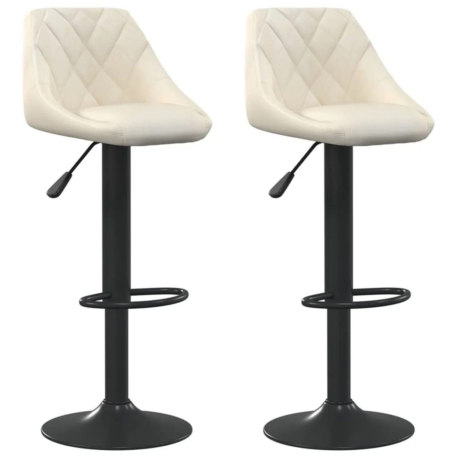 vidaXL Barhocker 2 Stk Creme Samt 335348