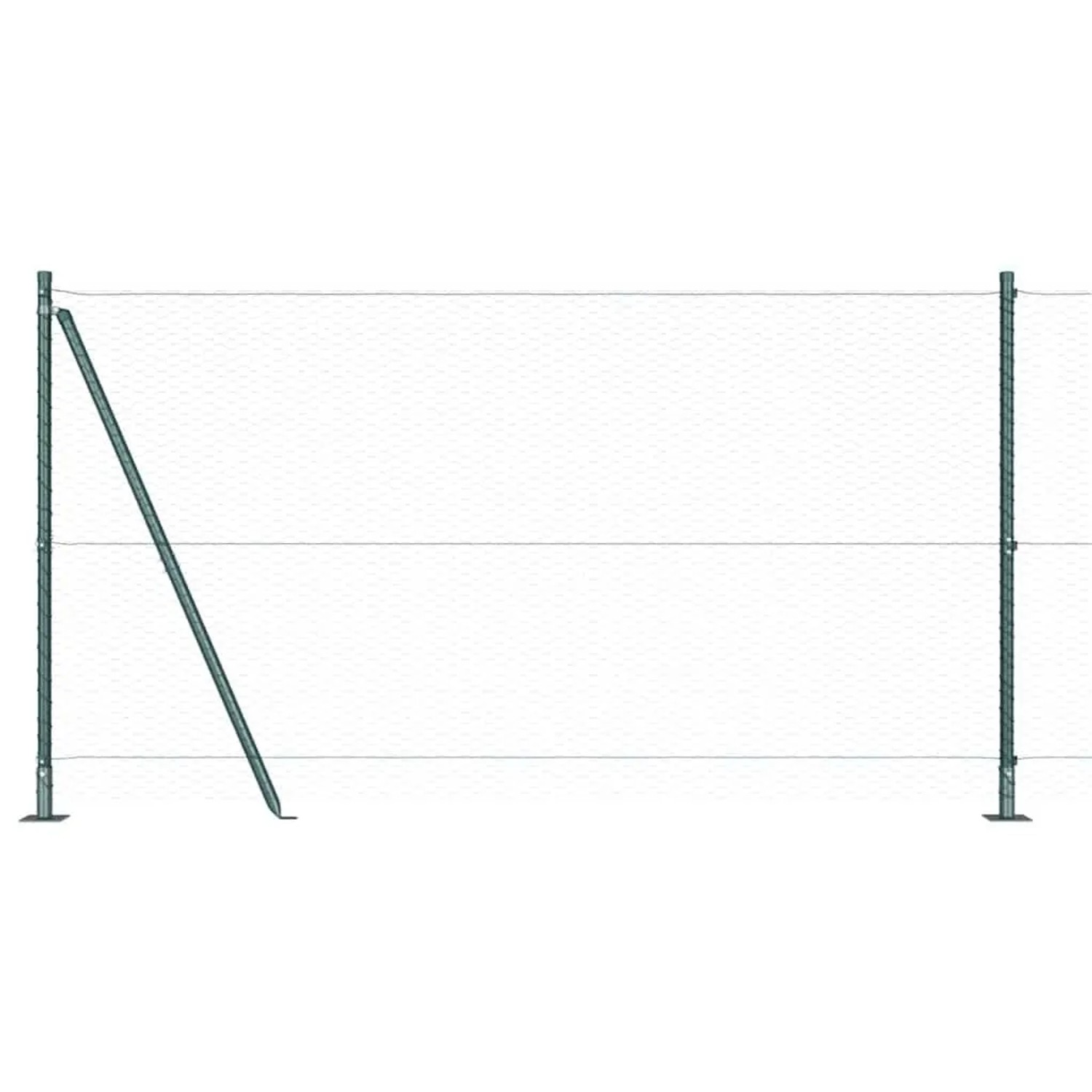 vidaXL Zaunpfosten Grün 10 x 1,2 m 25 mm Maschenweite Stahl und PVC 3353485 günstig online kaufen