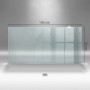 Transparente Küchenrückwand Glasplatte 140x70 cm mit Befestigungspunkten als Spritzschutz.