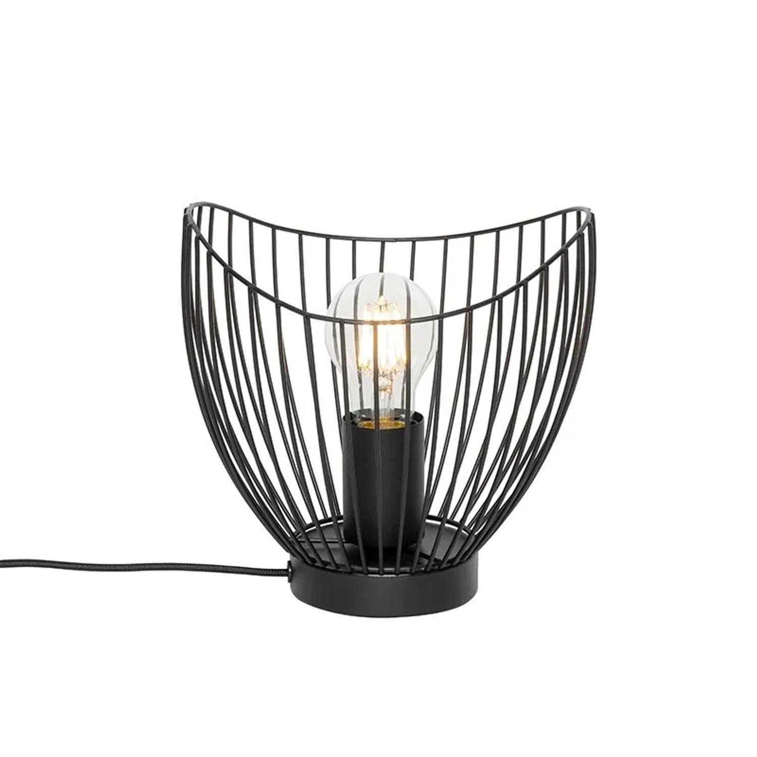 QAZQA Moderne Tischlampe Schwarz 20 cm Pua