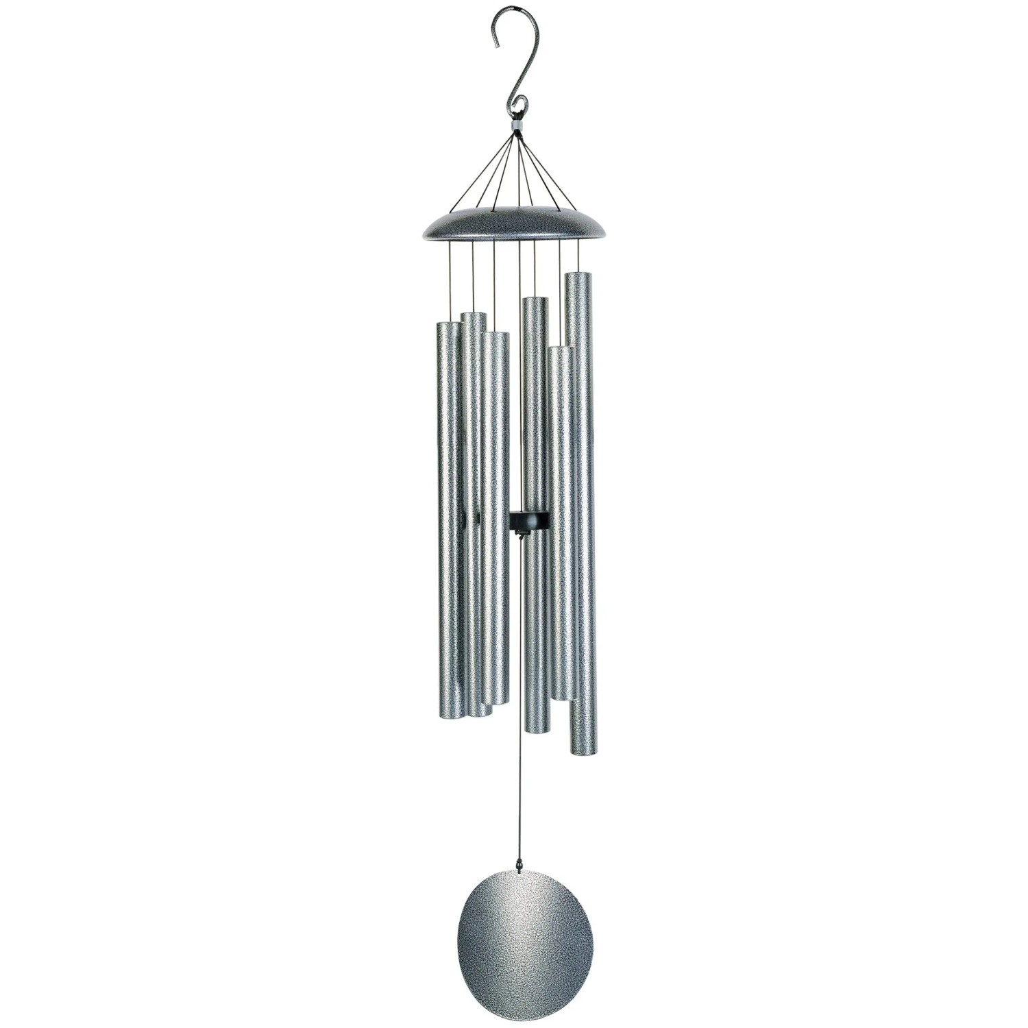 Nature's Melody Klangspiel Galaxy, 114 cm, silberfarben. Gartendeko mit 6 Klangröhren aus Aluminium.