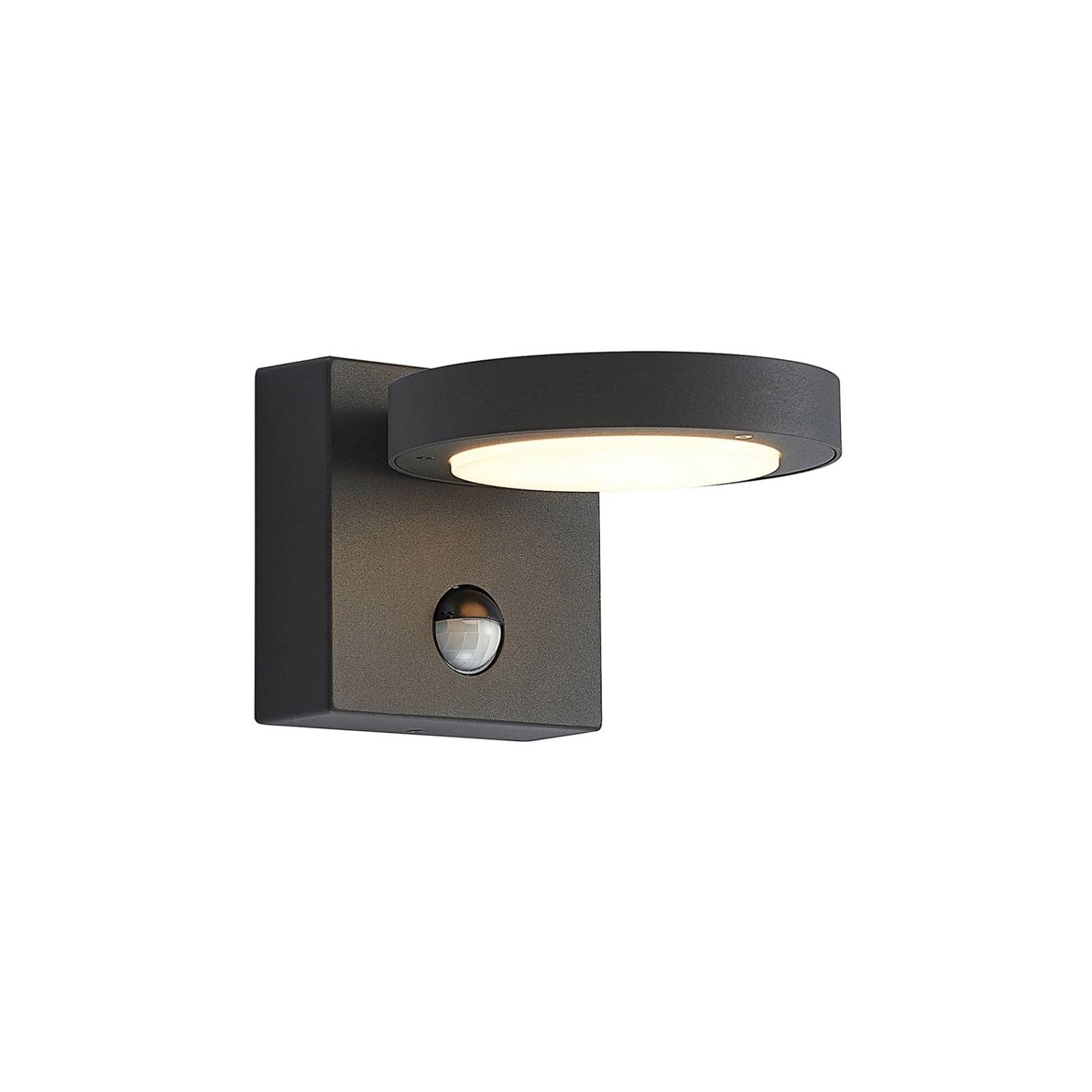 Lucande LED Wandleuchte Außen Belna 9619254 mit Bewegungsmelder Spritzwassergeschützt Modern in Schwarz aus Aluminium 1-...
