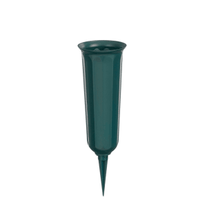 Grüne Mica Decorations Grabvase, 25 cm hoch, für Blumenarrangements auf dem Friedhof.