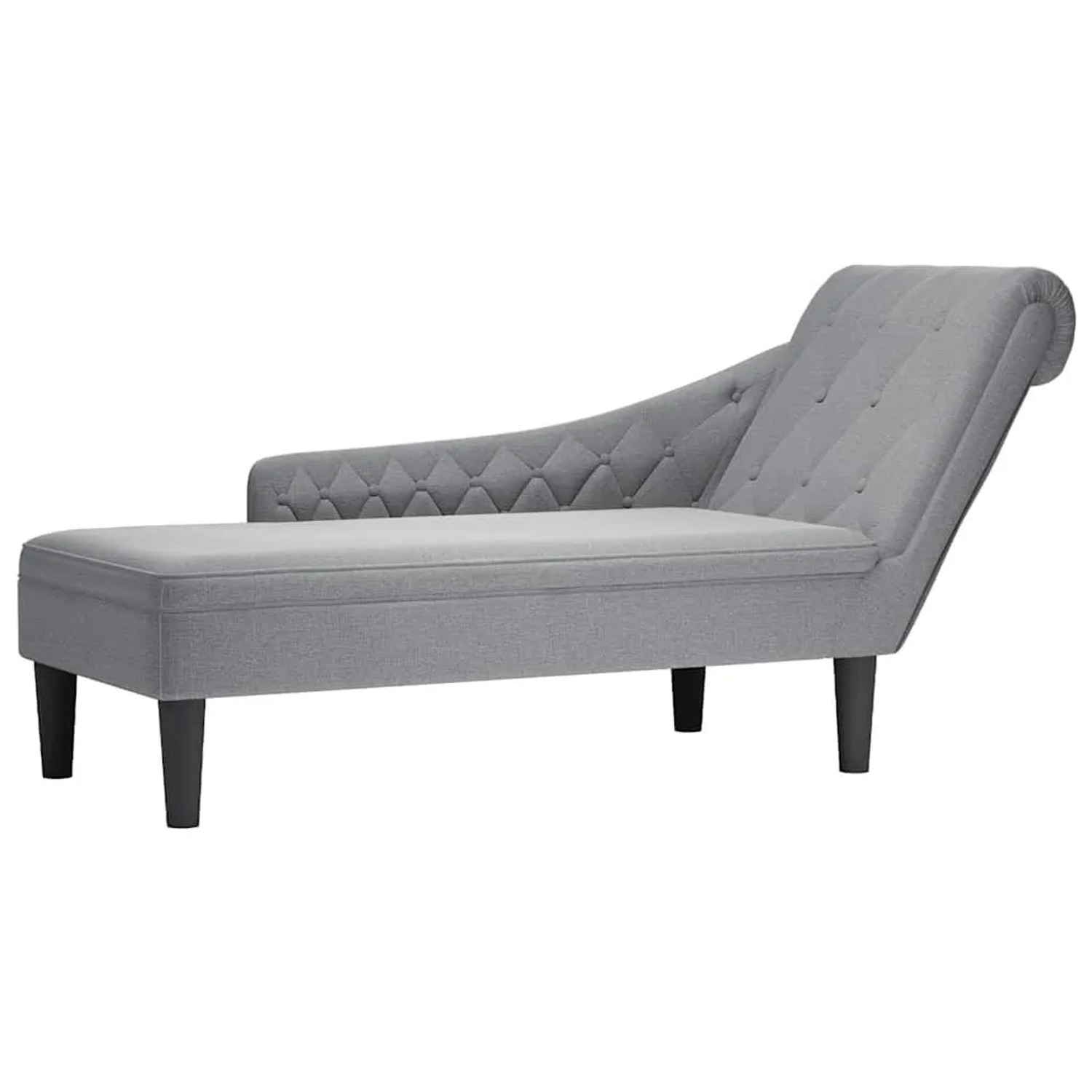 vidaXL Chaiselongue mit Kissen und Rechter Armlehne Hellgrau Stoff 4009843