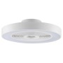 Weiße LED-Deckenleuchte Catania mit Ventilator, Ø 48,6 cm.