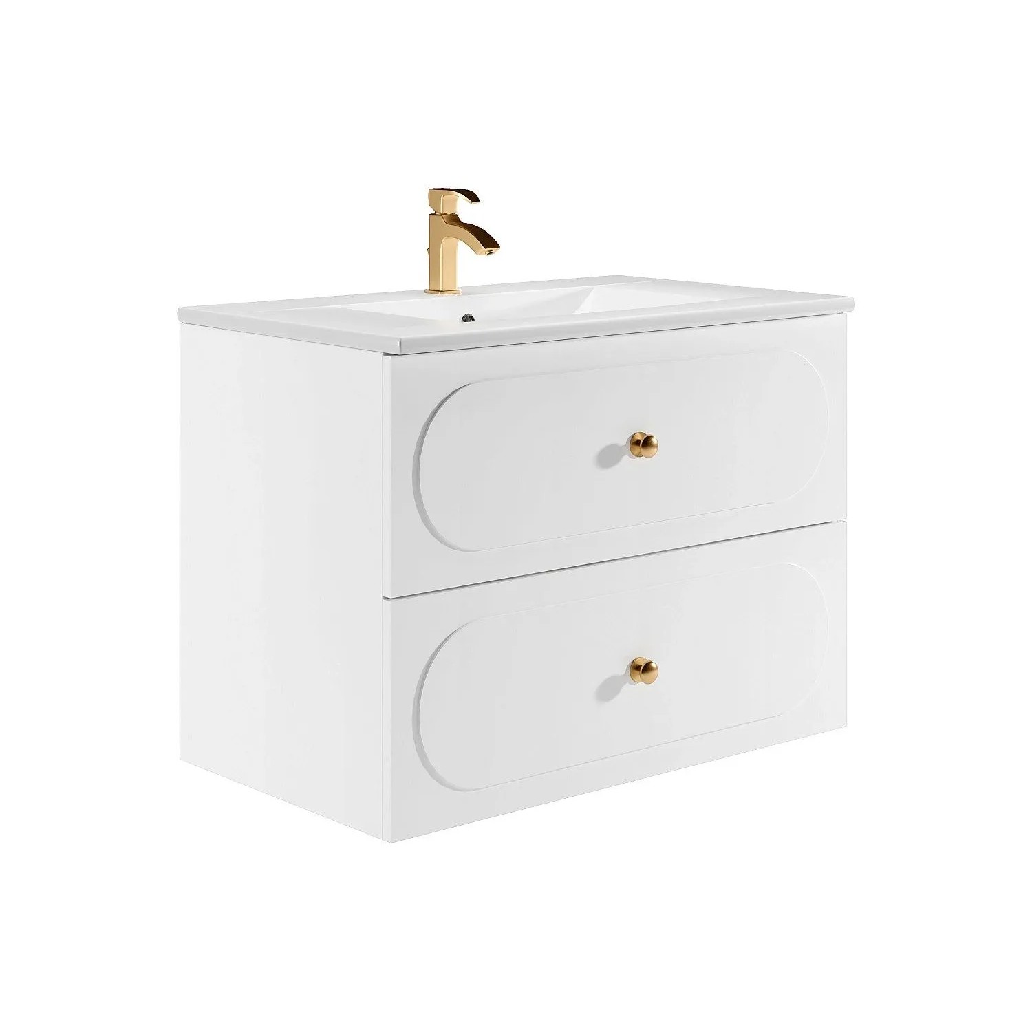 Vente-unique Einzelwaschtisch Satobal Weiß 80 cm