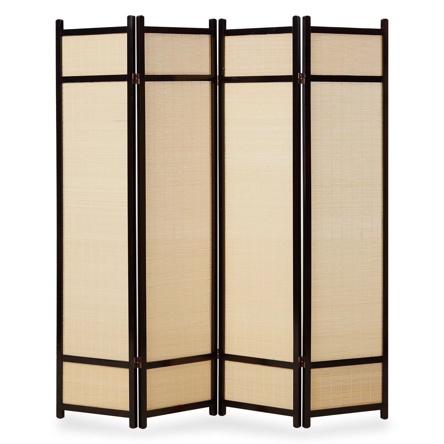 Homestyle4u 4-tlg. Paravent in Schwarz 176x175 cm 386 günstig online kaufen