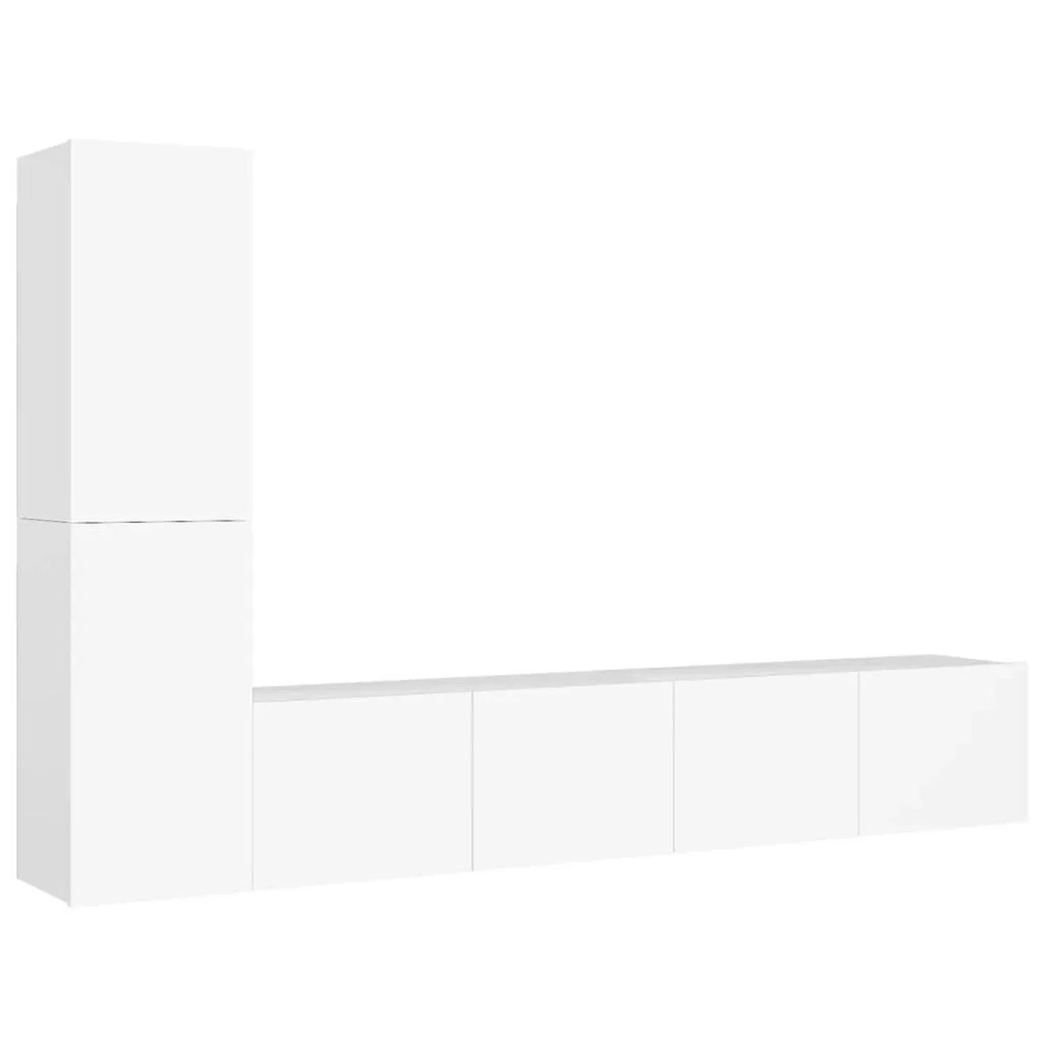 vidaXL 4-Tlg TV-Schrank-Set Weiß Holzwerkstoff 3078674