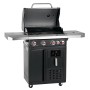 Landmann Gasgrill GG-II-492BKDE, 120 cm, Schwarz mit Heißluftfritteuse und Seitenbrenner.