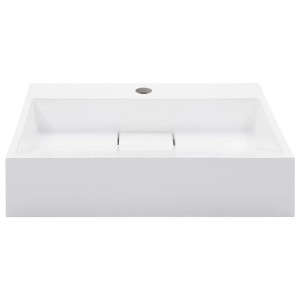 vidaXL Waschbecken 50 x 38 x 13 cm Mineralguss/Marmorguss Weiß 144063