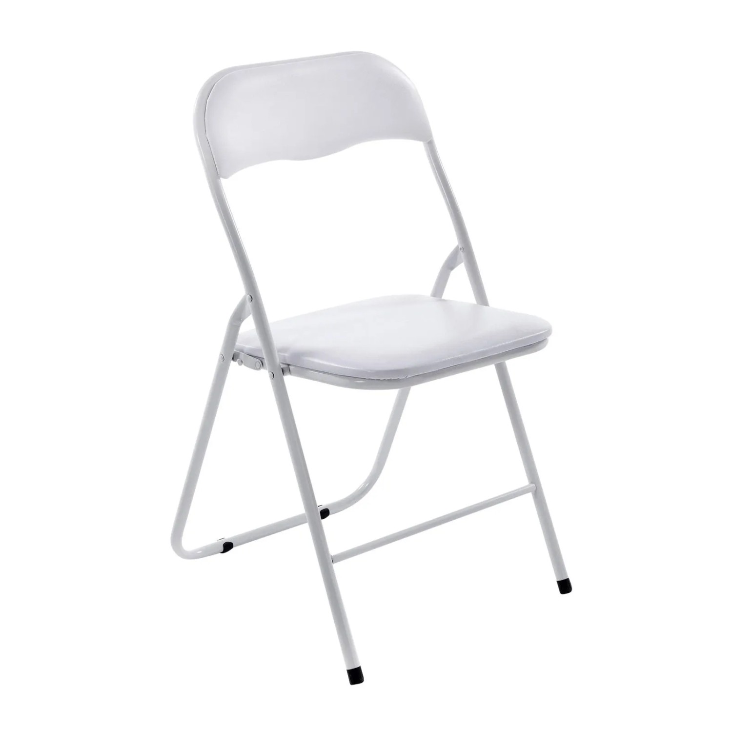 DELUKE Klappstuhl PARIS Kunstleder Weiß/weiß 45x45x78cm Basic Küchenstuhl Gartenstuhl Klappbar Esszimmerstuhl
