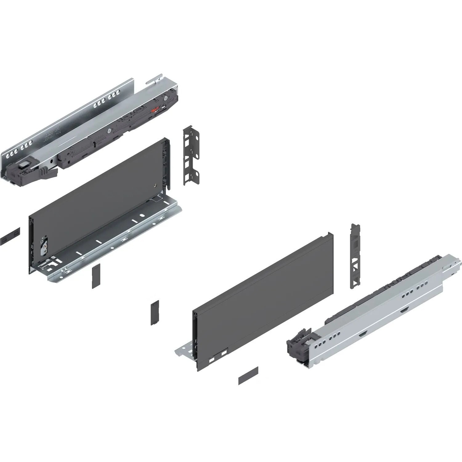 Blum Legrabox Pure Set Höhe K Tip-On Vollauszug 350 mm 40 kg Oriongrau 1 Paar