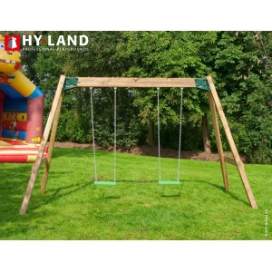 Hy-Land Doppelschaukel aus Kiefernholz für den Garten oder Spielplatz.