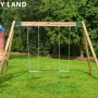 Hy-Land Doppelschaukel aus Kiefernholz für den Garten oder Spielplatz.