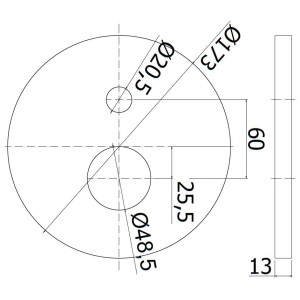 Technische Zeichnung der Kronenbach AQA 2.0 Unterputz-Wannenarmatur mit Maßangaben.