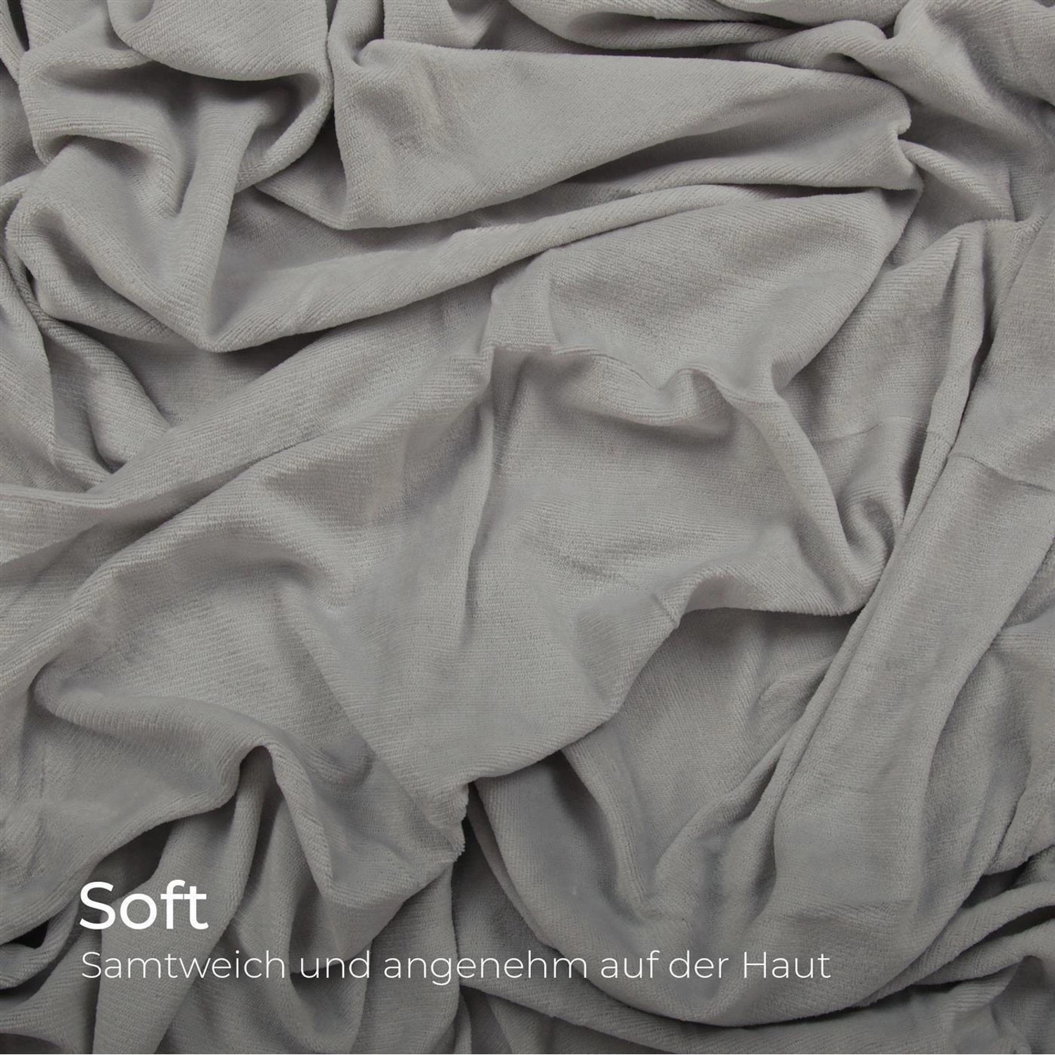 Silbernes Bestlivings Spannbettlaken Cashmere Touch 100x200 cm, weich und kuschelig.