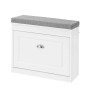 SoBuy Schuhkipper mit Sitzkissen und Klappe MDF Weiß FSR82-K-W