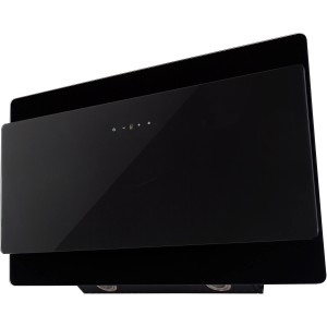 Schwarze PKM Dunstabzugshaube T1-90A++IXEZ (EEK: A++) für Wandmontage.