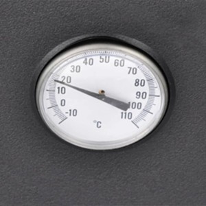 Detailaufnahme des Temperaturanzeigers am VidaXL Bio Teichfilter.
