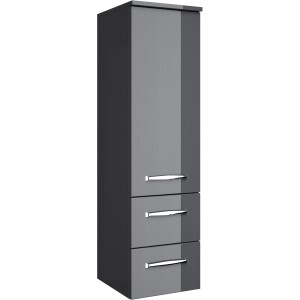 Pelipal Trentino Bad-Hängeschrank, Anthrazit Hochglanz, 30 cm breit mit 3 Schubladen.