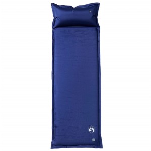 vidaXL Selbstaufblasende Isomatte mit Kissen Marineblau 4007132