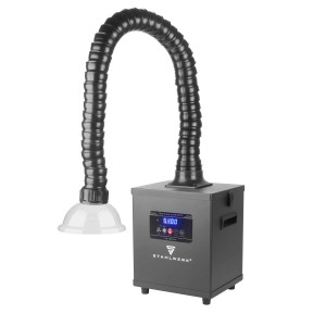 STAHLWERK Rauchabsaugung FE-150 ST mit Absaugschlauch und Filter für Atemschutz.