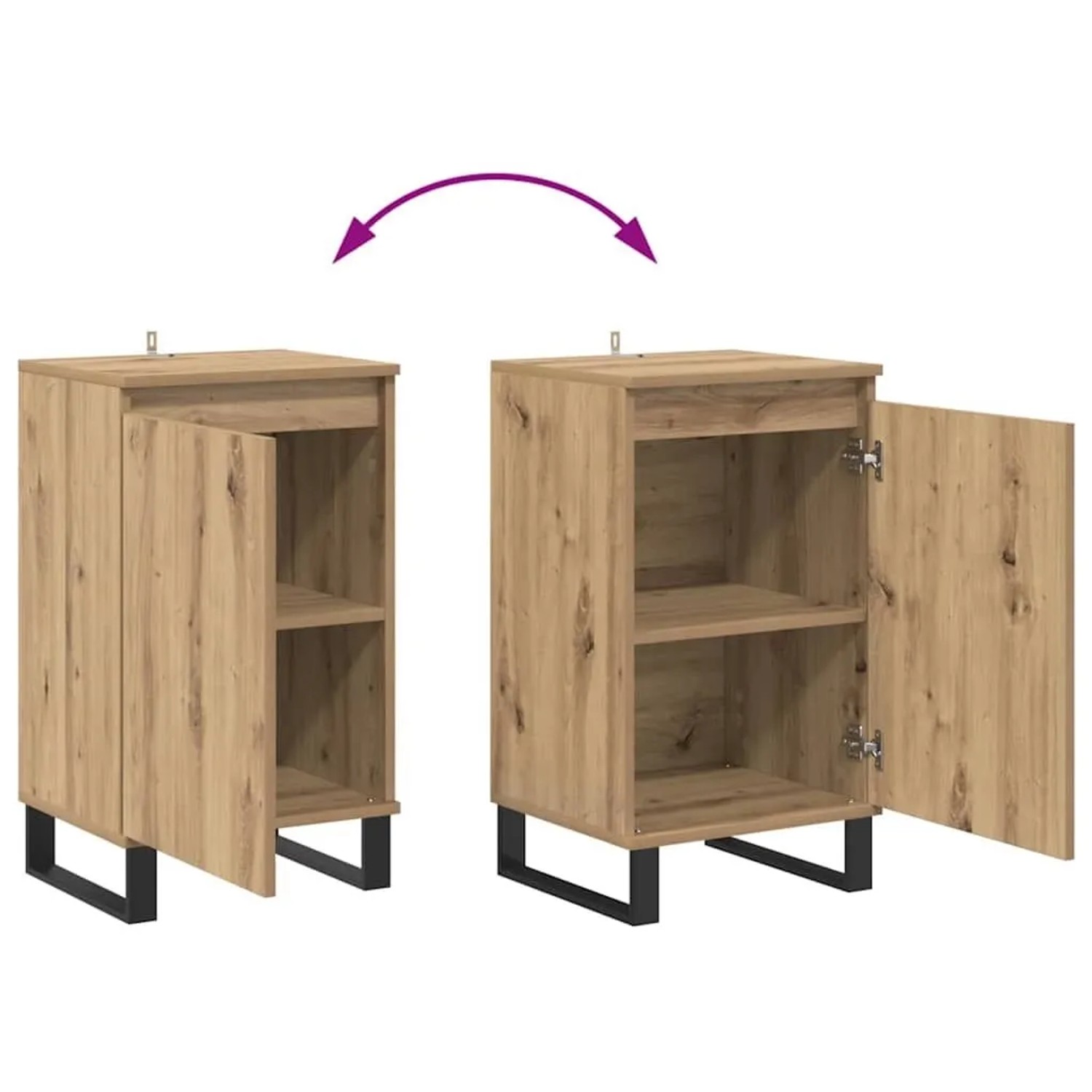 vidaXL Sideboard Artisan-Eiche 40 x 35 x 70 cm Holzwerkstoff 881688_11