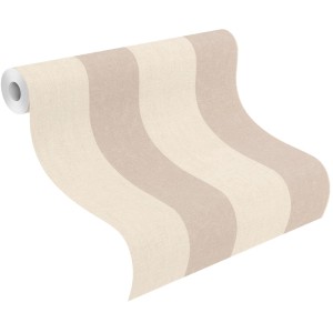Rasch Vliestapete Florentine III mit Streifen in Beige/Braun, Leinen-Optik.