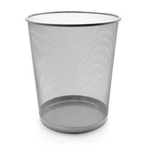 Silberner Draht-Papierkorb aus Metall, 20L, für Büro und Haushalt. Robustes, leichtes Design.
