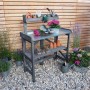 Rechteckiger, grauer Promadino Gartentisch aus Metall, 45x97 cm, ideal für Balkon oder Garten.