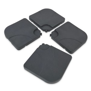 Leco Kunststoff-Plattenset, 4 anthrazitfarbene Füllplatten für Sonnenschirm-Kreuzständer.