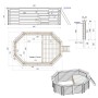 ALTANKA Holzpool Nemo 4,3x3 Höhe 1,31 m SANDFARBEN mit Liegefläche mit am Beton Verschraubten Stützen BAS7303OSPL3+PLA303_4