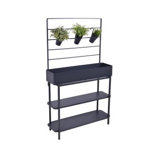 DELUKE Hochbeet ERFURT Anthrazit Eisen Metall-Hochbeet für Garten Balkon-Beet Gemüsebeet Kräuterbeet
