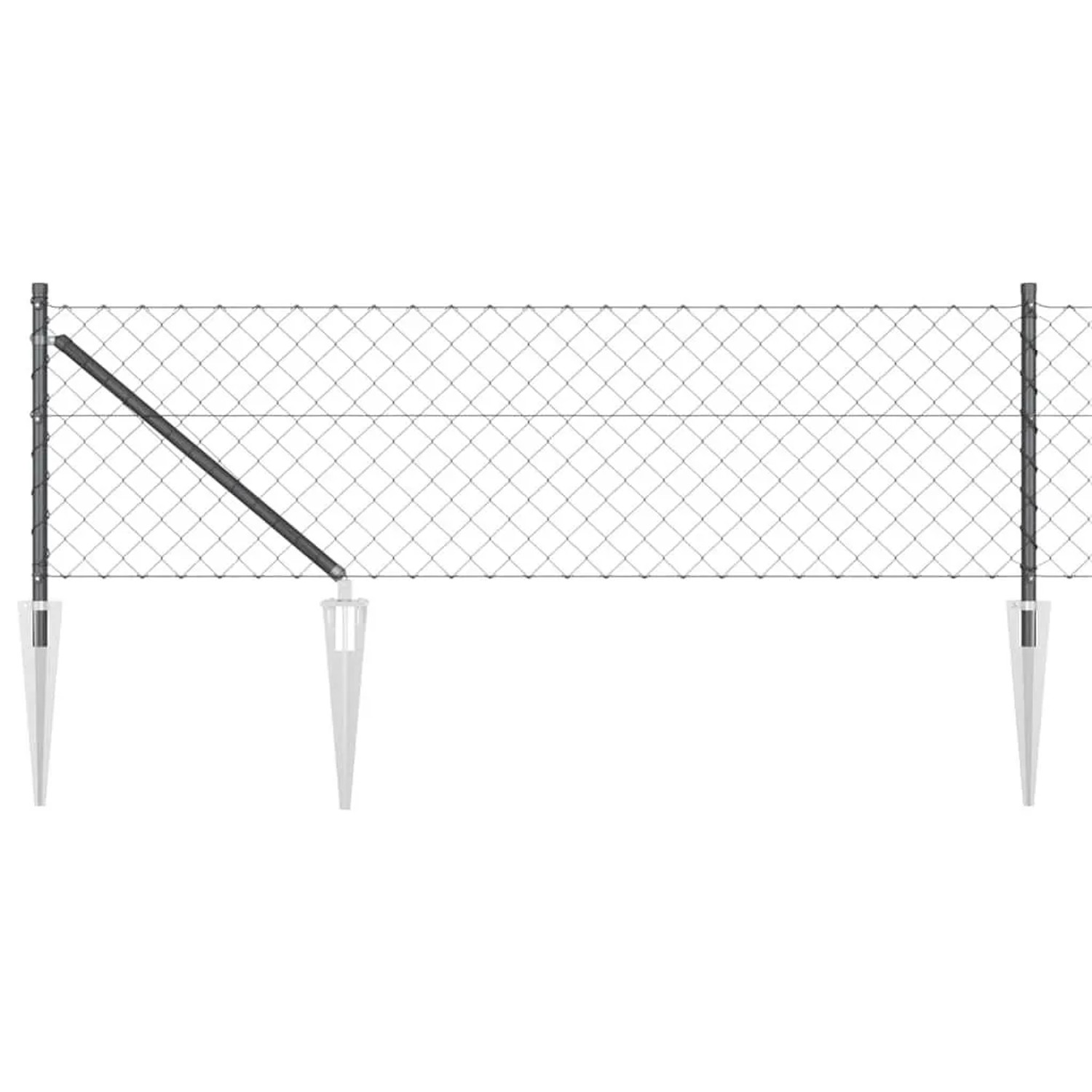 vidaXL Zaunpfosten Grau 25 x 0,4 m 40 x 40 mm Maschen Stahl und PVC 3351190 günstig online kaufen