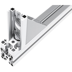 Fath Aluwinkel 40x40x40mm, silber, pulverbeschichtet, verbindet Item System Nut 8 Profile rechtwinklig mit Rhombusschraube.