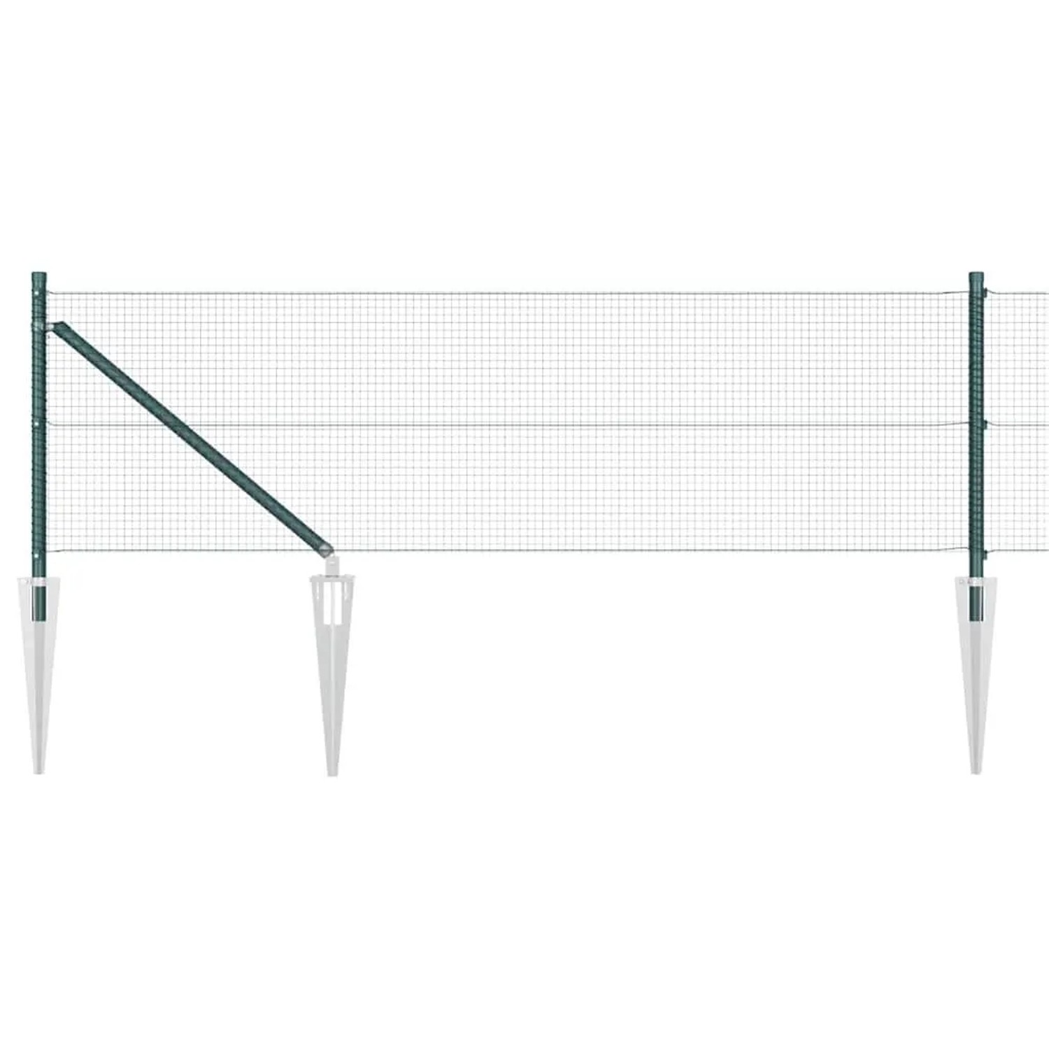vidaXL Zaunpfosten Grün 10 x 0,6 m 16 x 16 mm Netz Stahl und PVC 3352038 günstig online kaufen