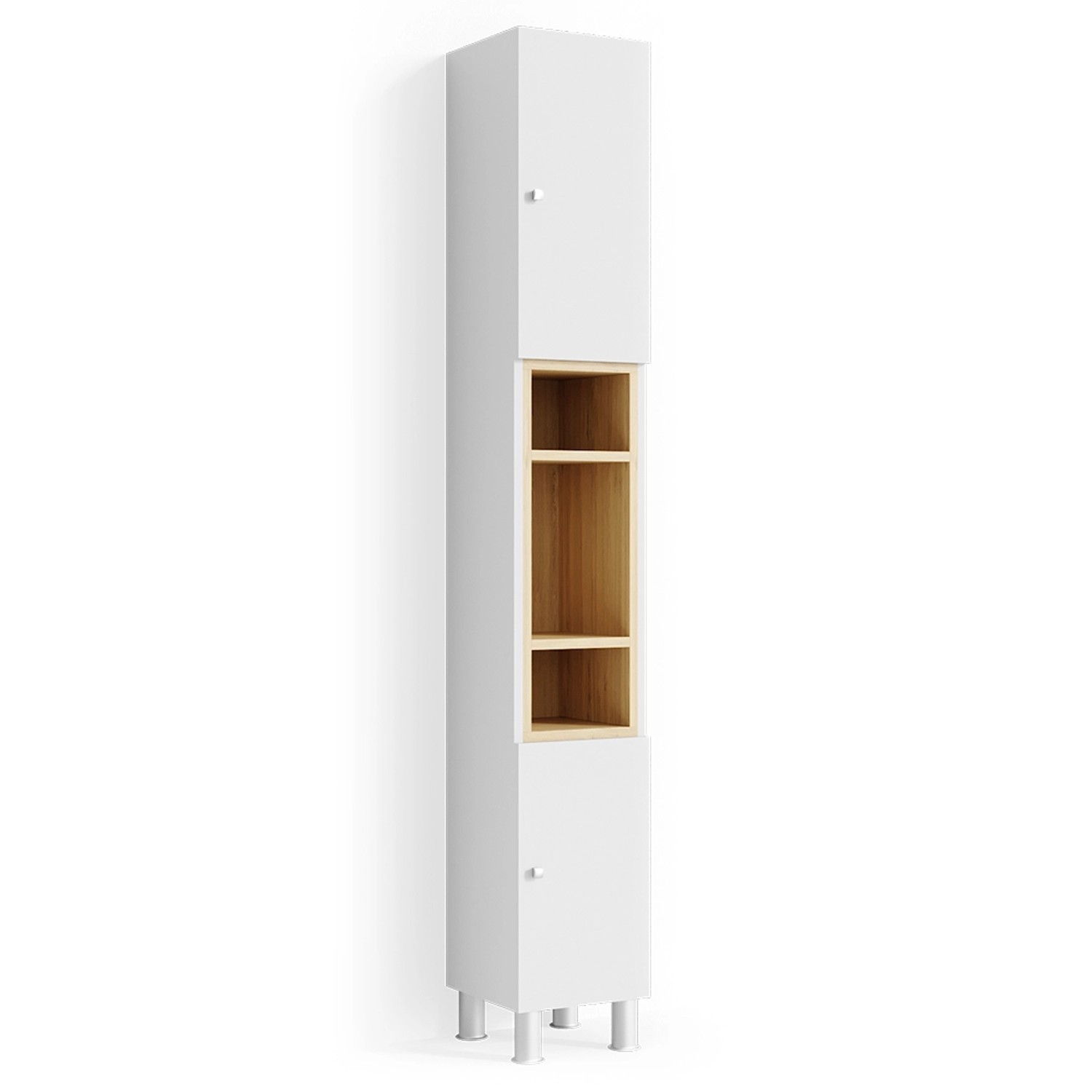 Thumbnail - Vicco Badschrank Aquis Weiß/Sonoma 30 x 200 cm