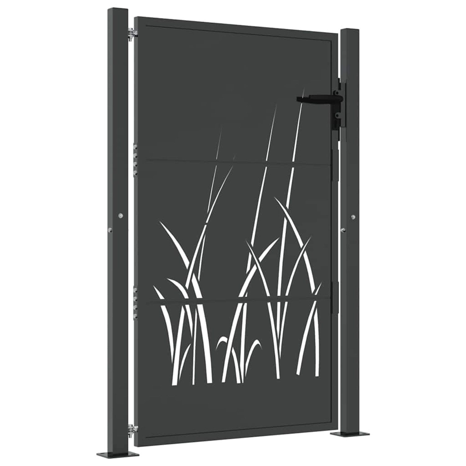vidaXL Gartentor Anthrazit 105x130 cm Stahl Gras-Design 153168 günstig online kaufen