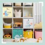 Buntes 3er Set faltbarer Kinder Aufbewahrungsboxen mit niedlichen Dinosaurier Motiven, ideal für Spielzeug und Ordnung im Kinderzimmer.
