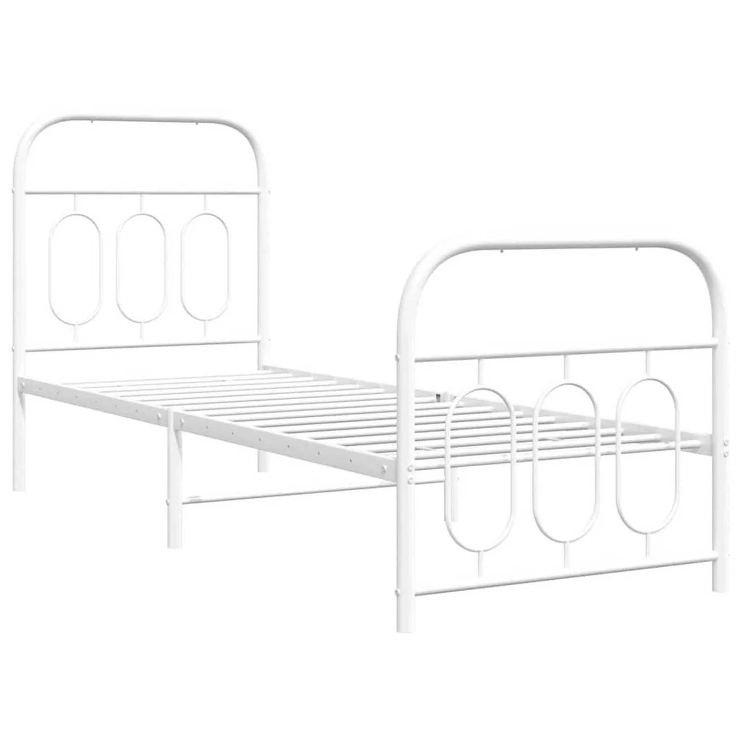 vidaXL Bettgestell mit Kopfteil und Fußteil Metall Weiß 75x190 cm 377174 günstig online kaufen