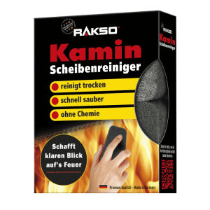 RAKSO Kaminscheibenreiniger Schwämme, 2 Stück, für Kamin- und Ofenzubehör. Reinigt trocken, schnell und ohne Chemie.