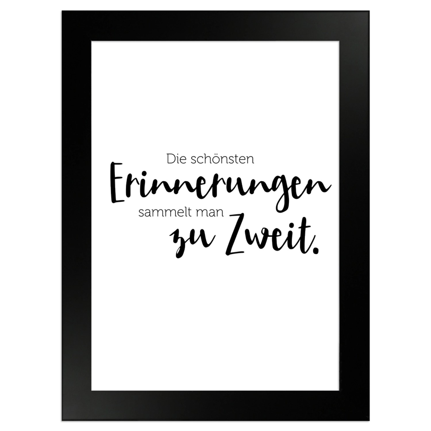 WANDStyle Gerahmtes Poster mit Spruch Erinnerungen Zu Zweit in Weiß 13 x 18 günstig online kaufen