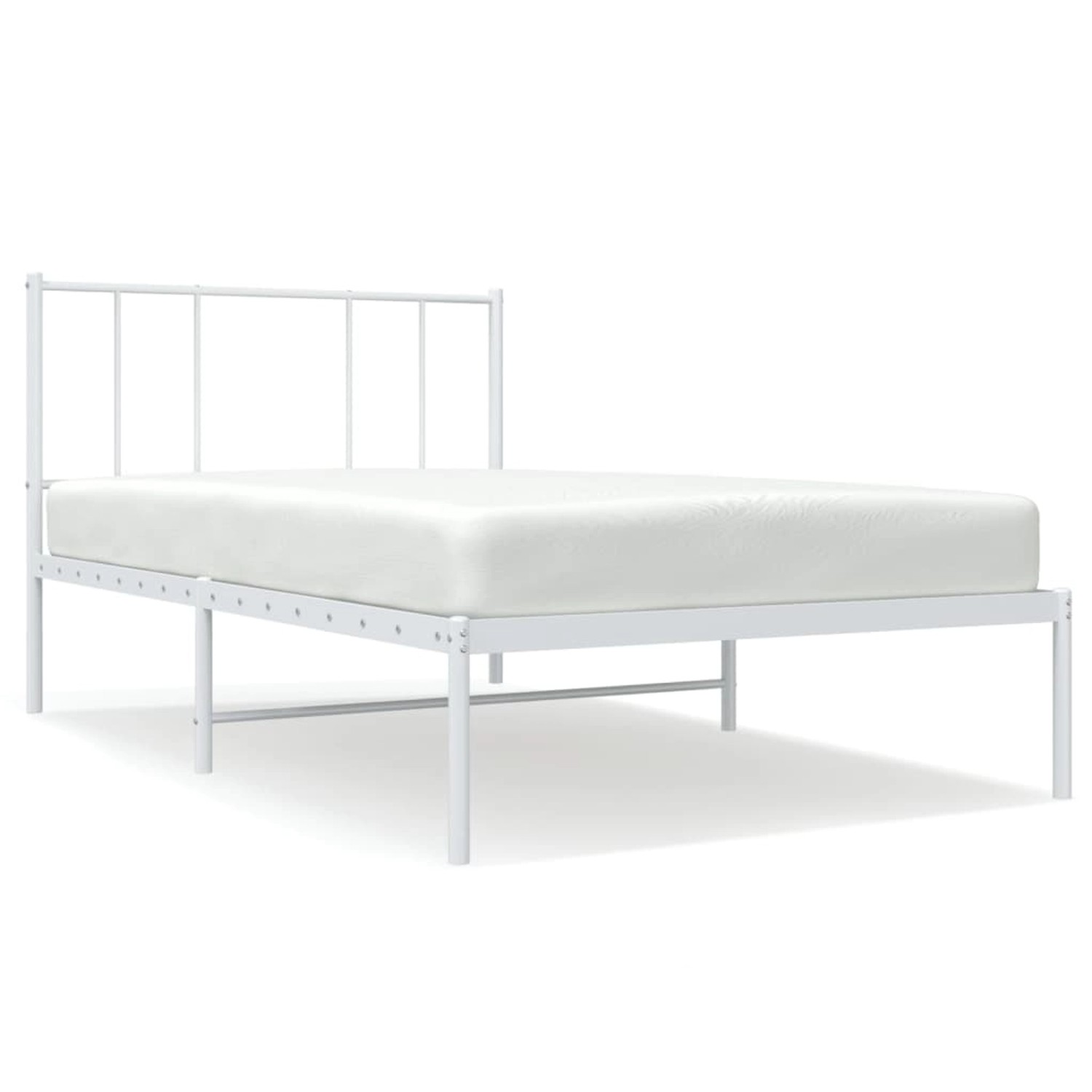 vidaXL Metallbett ohne Matratze mit Kopfteil Weiß 75x190 cm 352519 günstig online kaufen