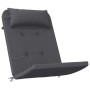 Anthrazitfarbene Adirondack-Auflage aus Oxford-Gewebe mit Kopfkissen und Steppung.
