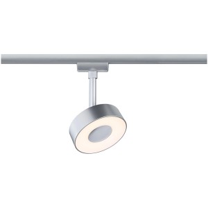 Paulmann Urail LED Schienenspot Circle, chrom matt, an Schiene montiert.